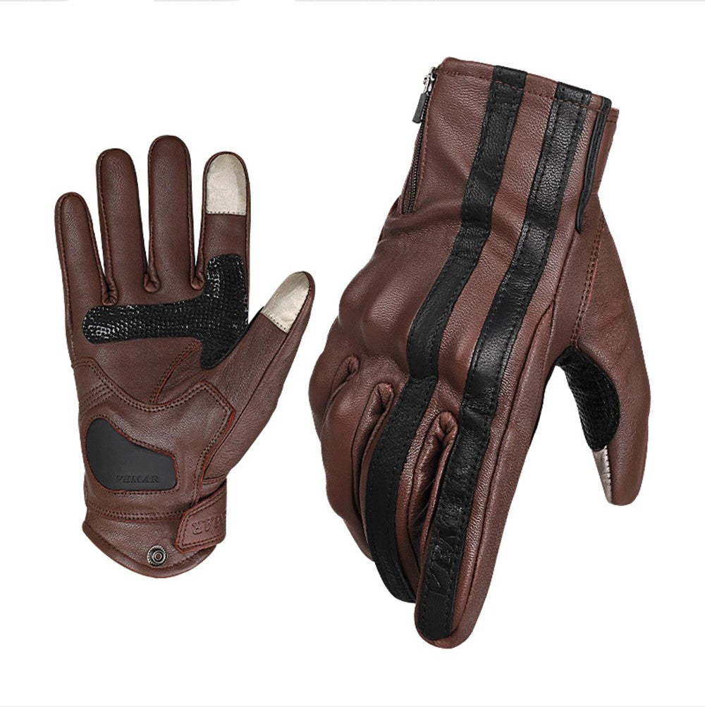 Gants de moto cuir - vintage racer