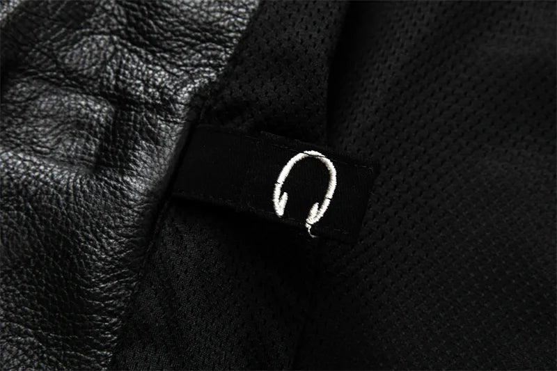 Veste biker en cuir noir pour homme type perfecto