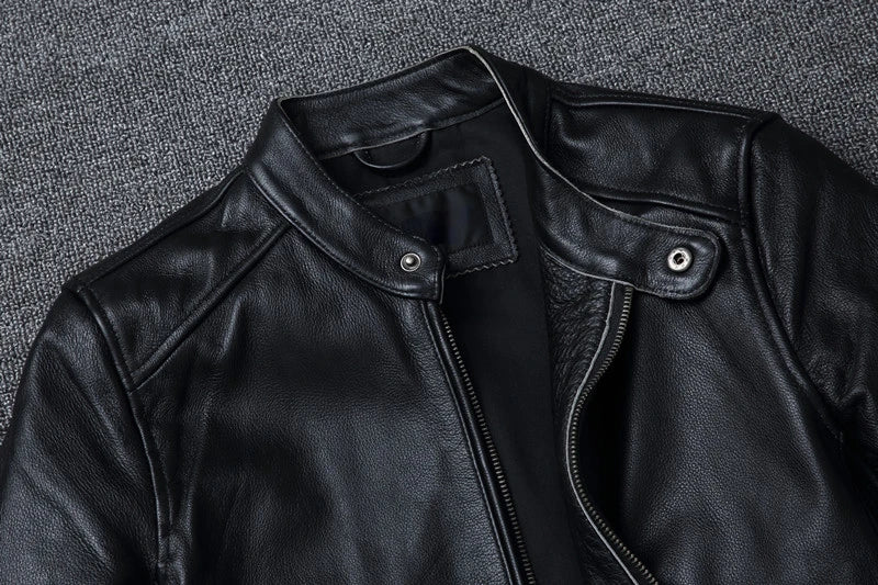 Veste en cuir mi saison pour homme