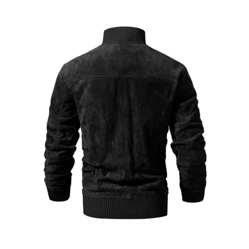 Veste biker pour homme en cuir suédé