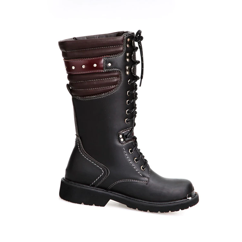 Botte biker noir et rouge