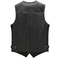 Gilet biker en cuir marron vintage