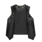 Gilet biker en cuir marron vintage