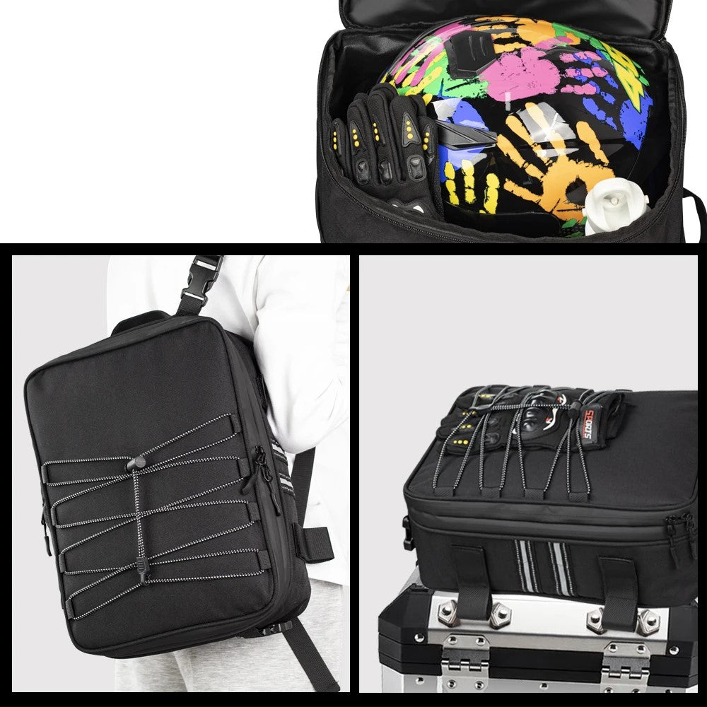 Sacoche de selle moto arrière pour top case