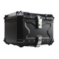 Top case moto 55l universel noir en aluminium