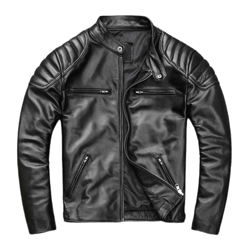 Veste biker en cuir de mouton type perfecto