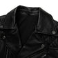 Veste biker en cuir noir pour homme type perfecto