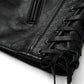 Veste biker en cuir noir pour homme type perfecto