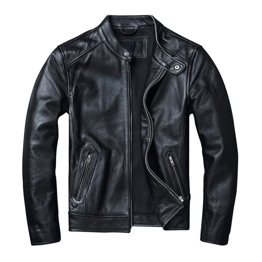 Veste en cuir mi saison pour homme