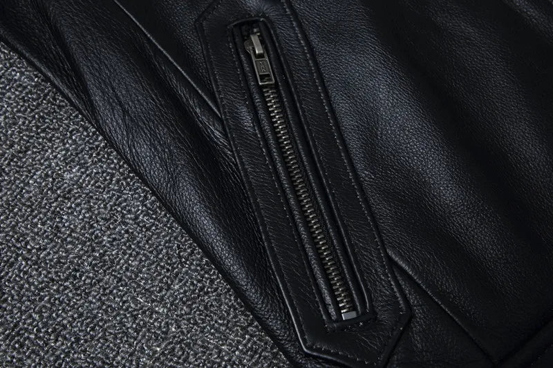 Veste en cuir mi saison pour homme