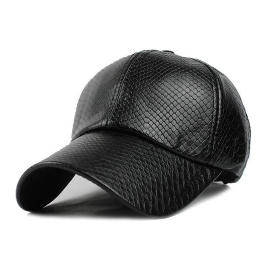 Casquette biker en cuir