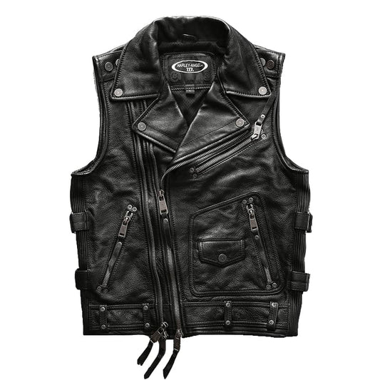 Gilet cuir biker - harley angel road